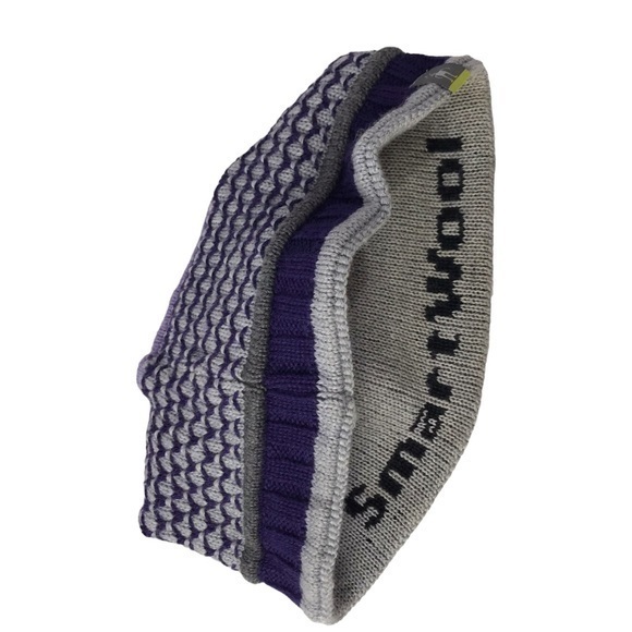 SmartWool purple / grey merino wool blend beanie - Picture 3 of 6